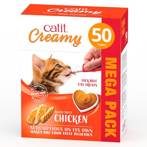 Catit Creamy flüssigkeitsspendende Leckpaste für Katzen mit Huhn, 50 x 10g Catit Creamy flüssigkeitsspendende Leckpaste für Katzen mit Huhn, 50 x 10g von Catit