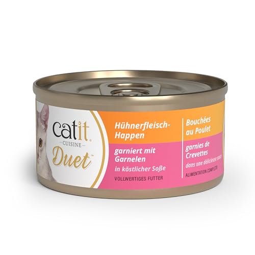 Catit Cuisine Duet, Hühnerfleisch-Happen garniert mit Garnelen in köstlicher Soße, 75g Catit Cuisine Duet, Hühnerfleisch-Happen garniert mit Garnelen in köstlicher Soße, 75g von Catit