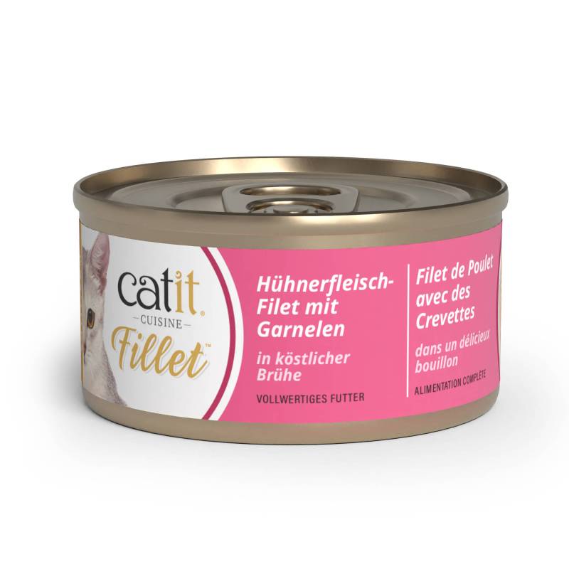 Catit Cuisine Fillet Huhn - Sparpaket: Huhn Fillet mit Shrimp (12 x 75 g) von Catit