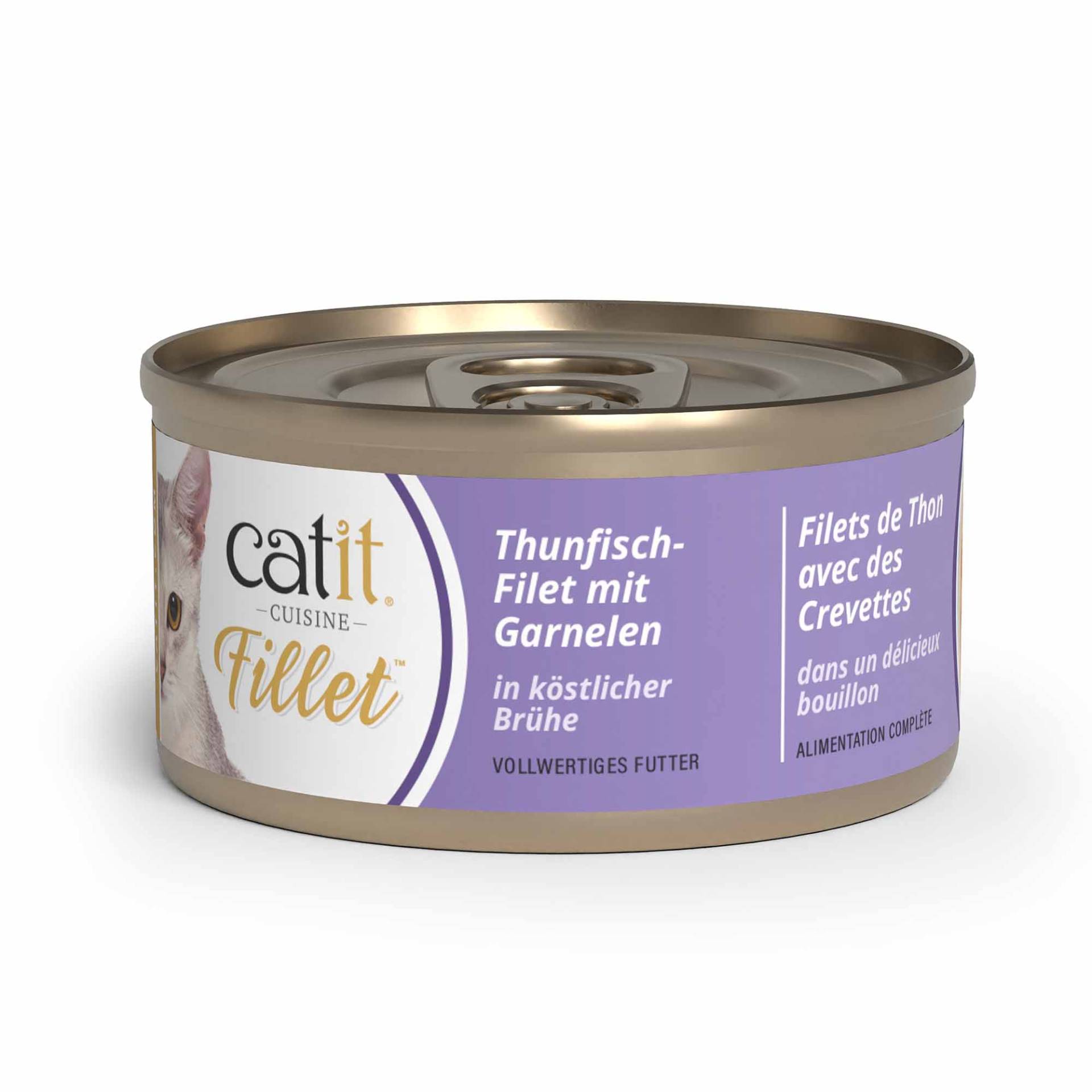 Catit Cuisine Fillet Thunfisch - Sparpaket: Thunfisch Fillet mit Garnelen (12 x 75 g) von Catit