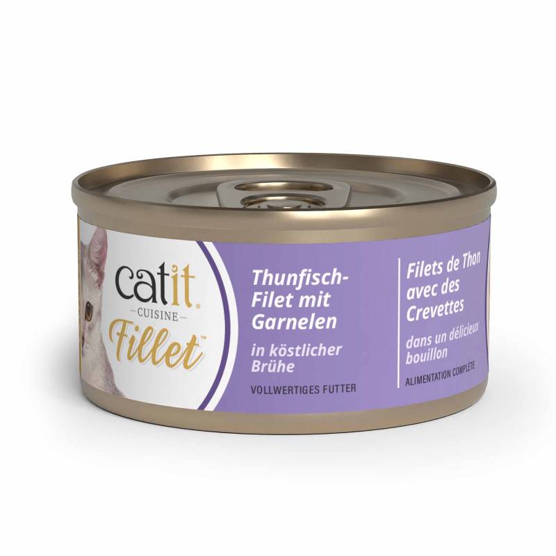 Catit Cuisine Fillet Thunfisch - Sparpaket: Thunfisch Fillet mit Garnelen (12 x 75 g) von Catit
