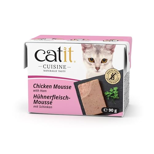 Catit Cuisine - Premium Nassfutter für Katzen - Mousse mit Hühnerfleisch und Schinken, Alleinfuttermittel, 90g, getreidefrei, hoher Fleischanteil Catit Cuisine - Premium Nassfutter für Katzen - Mousse mit Hühnerfleisch und Schinken, Alleinfuttermittel, 90g, getreidefrei, hoher Fleischanteil von Catit