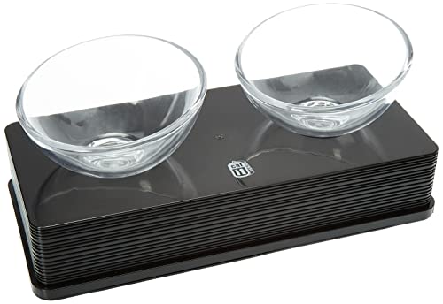 Catit Style Glass Diner, erhöhter Glasnapf, schwarz glänzend, 2 x 200ml von Catit