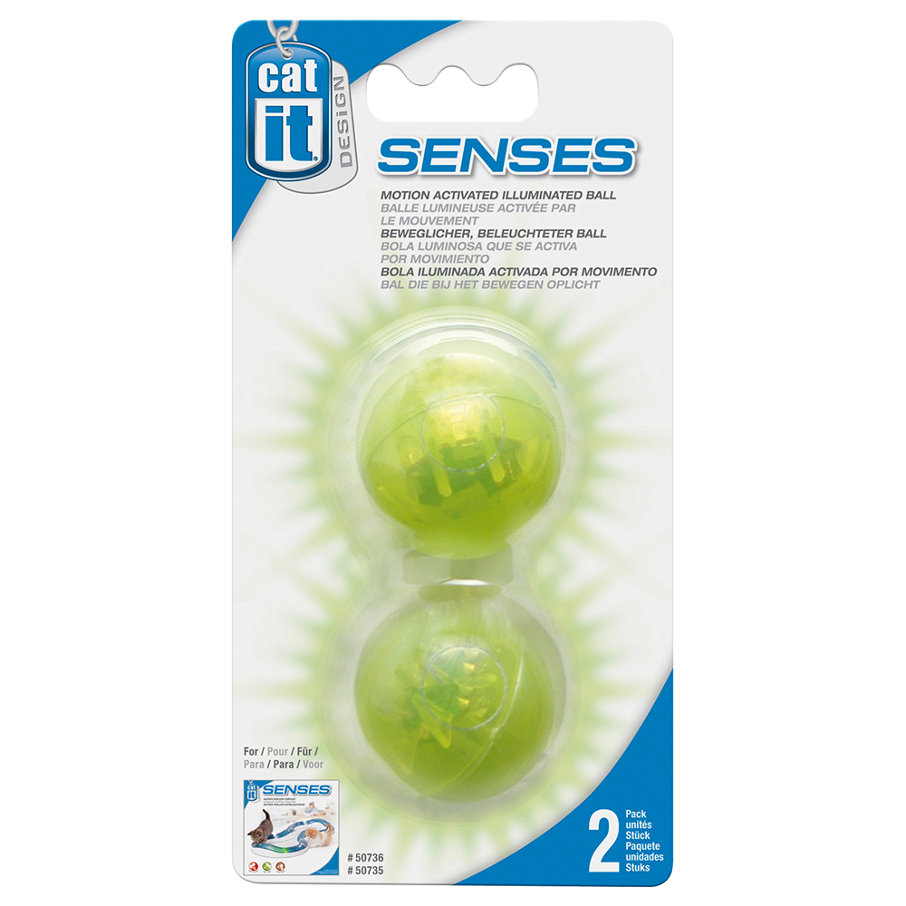 Catit Design Senses Spielschiene inkl. Ball - Beleuchtete Ersatzbälle 2 Stück von Catit