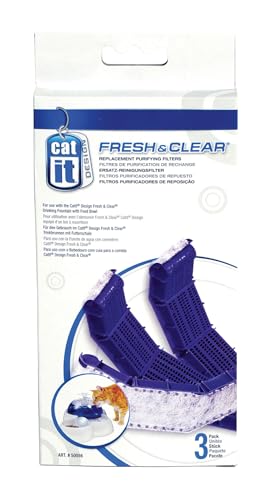 Catit Ersatzreinigungsfilter, Trinkbrunnenfilter, für den 3L Catit Trinkbrunnen 50050, 3er Pack von Catit