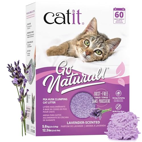 Catit Go Natural!, klumpende Katzenstreu, aus Erbsenhülsen, mit Lavendelduft, 2 x 2.8 kg (5.6Kg) von Catit