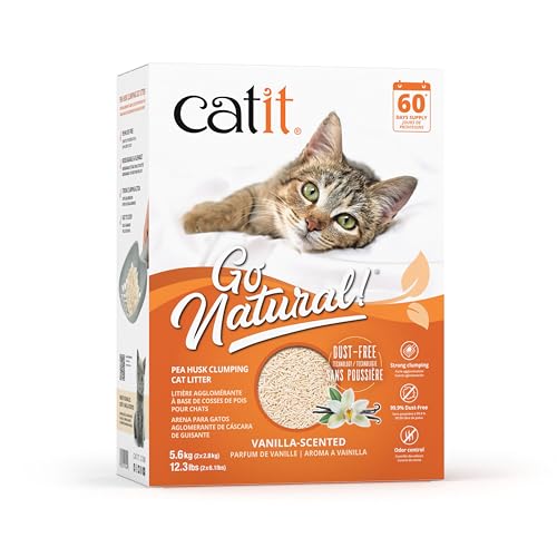 Catit Go Natural!, klumpende Katzenstreu, aus Erbsenhülsen, mit Vanilleduft, 2 x 2,8kg (5,6kg) von Catit