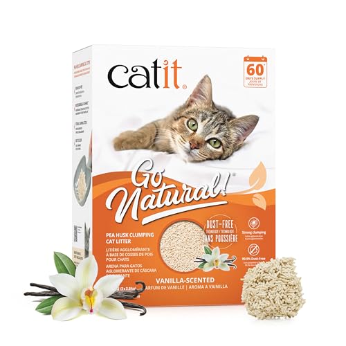 Catit Go Natural!, klumpende Katzenstreu, aus Erbsenhülsen, mit Vanilleduft, 2 x 2,8kg (5,6kg) von Catit