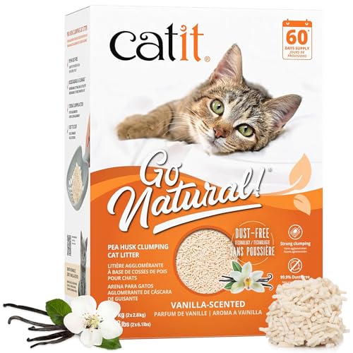 Catit Go Natural!, klumpende Katzenstreu, aus Erbsenhülsen, mit Vanilleduft, 2 x 2,8kg (5,6kg) von Catit