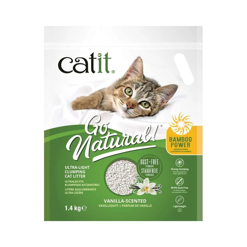 Catit Go Natural! Bambus Streu Vanille - Sparpaket: 3 x 1,4 kg von Catit
