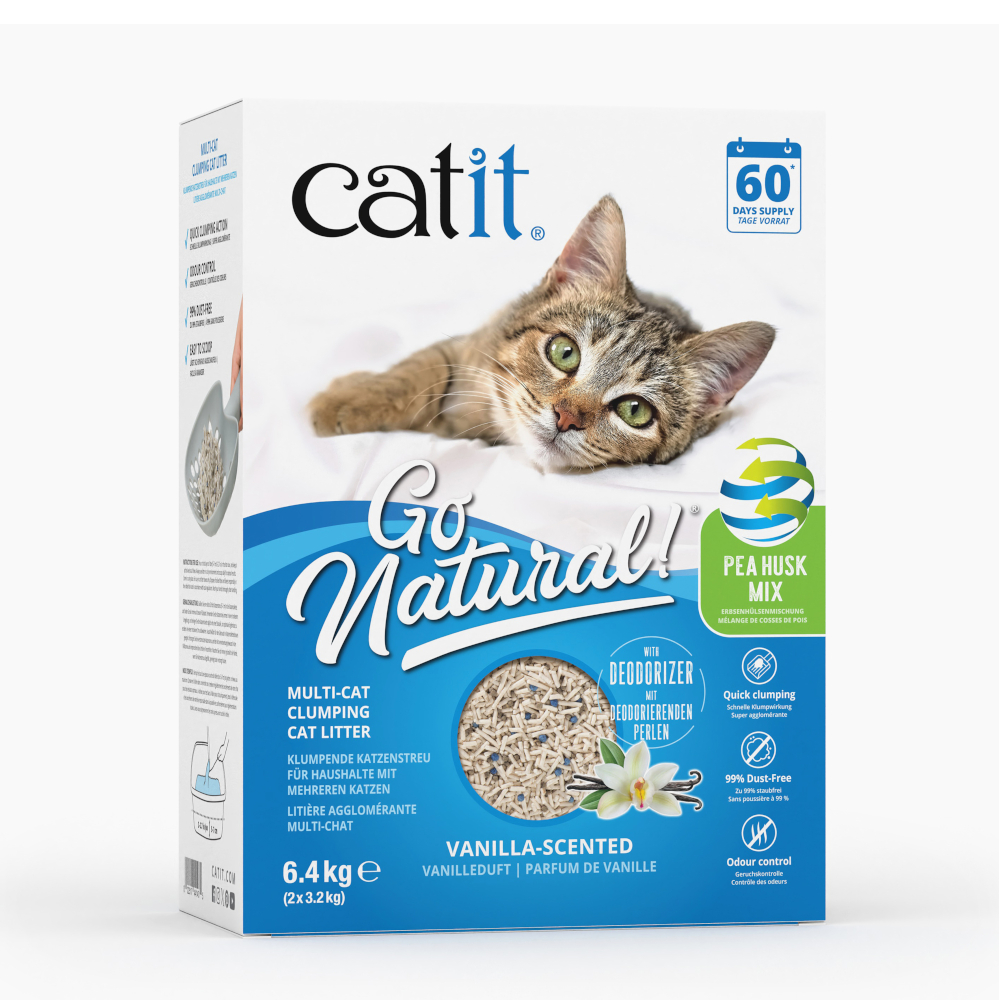 Catit Go Natural! Erbse + Bentonit Vanille - Sparpaket: 2 x 6,4 kg von Catit