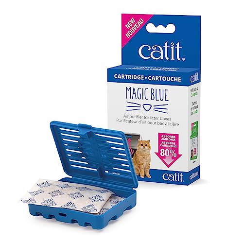 Catit Magic Blue, Geruchsfilter für Katzentoiletten, Starterset, wiederverwendbare Kunststoffkartusche mit Filterpads für 1 Monat, Luftreiniger für Katzentoiletten Catit Magic Blue, Geruchsfilter für Katzentoiletten, Starterset, wiederverwendbare Kunststoffkartusche mit Filterpads für 1 Monat, Luftreiniger für Katzentoiletten von Catit
