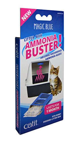 Catit Magic Blue Ammoniak-Buster, Geruchsfilter für Katzentoiletten, Einmalset mit Pappkartusche, mit Filterpads für 1 Monat, reduziert Urin-Geruch und Gerüche, Luftreiniger für Katzentoiletten von Catit