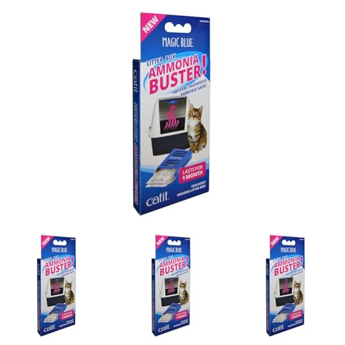 Catit Magic Blue Ammoniak-Buster, Geruchsfilter für Katzentoiletten, Einmalset mit Pappkartusche, mit Filterpads für 1 Monat, reduziert Urin-Geruch und Gerüche, Luftreiniger für Katzentoiletten Catit Magic Blue Ammoniak-Buster, Geruchsfilter für Katzentoiletten, Einmalset mit Pappkartusche, mit Filterpads für 1 Monat, reduziert Urin-Geruch und Gerüche, Luftreiniger für Katzentoiletten von Catit