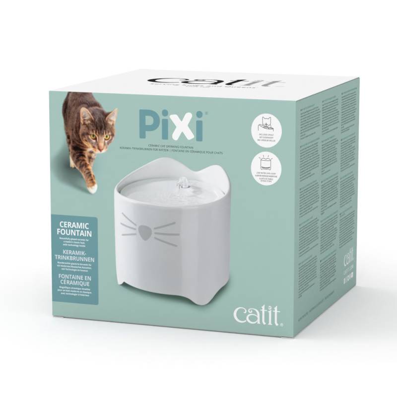 Catit Pixi Keramiktrinkbrunnen, weiß - Trinkbrunnen 1,7 l von Catit