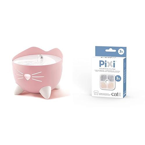 Catit Pixi Trinkbrunnen für Katzen, 2,5L, pink & 43721 Pixi Ersatzfilter, Trinkbrunnenfilter für die Catit Pixi Trinbrunnen, 3er Pack Catit Pixi Trinkbrunnen für Katzen, 2,5L, pink & 43721 Pixi Ersatzfilter, Trinkbrunnenfilter für die Catit Pixi Trinbrunnen, 3er Pack von Catit