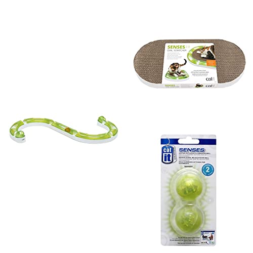 Catit Spielschiene, Play Circuit + ovaler Scratcher, Kratzbrett aus Pappe, interaktives Spielzeug für Katzen+ Design Senses beleuchteter Ball für Senses Spielschienen Catit Spielschiene, Play Circuit + ovaler Scratcher, Kratzbrett aus Pappe, interaktives Spielzeug für Katzen+ Design Senses beleuchteter Ball für Senses Spielschienen von Catit