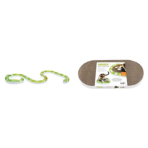 Catit Spielschiene, Super Circuit + ovaler Scratcher, Kratzbrett aus Pappe, interaktives Spielzeug für Katzen Catit Spielschiene, Super Circuit + ovaler Scratcher, Kratzbrett aus Pappe, interaktives Spielzeug für Katzen von Catit