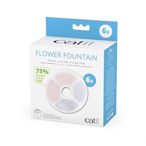 Catit Triple Action Filter rahmenlos, Filter für die catit Blumentrinkbrunnen, 6er Pack von Catit