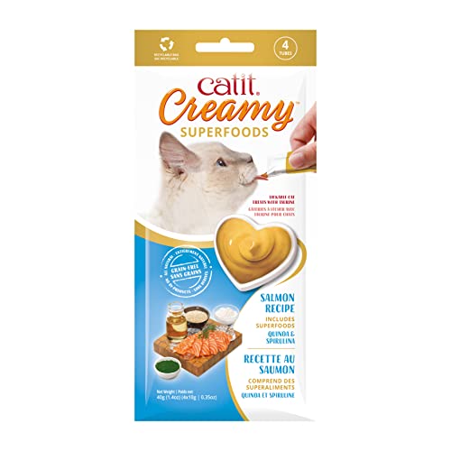 Creamy Superfood Leckpaste für Katzen mit Lachs und den Superfoods Quinoa und Spirulina von Catit