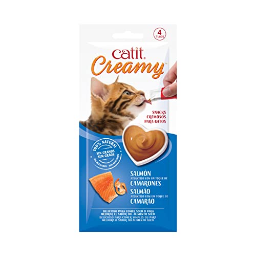 Catit Creamy Leckerei für Katzen 4 er- Pack Lachs/Garnele von Catit