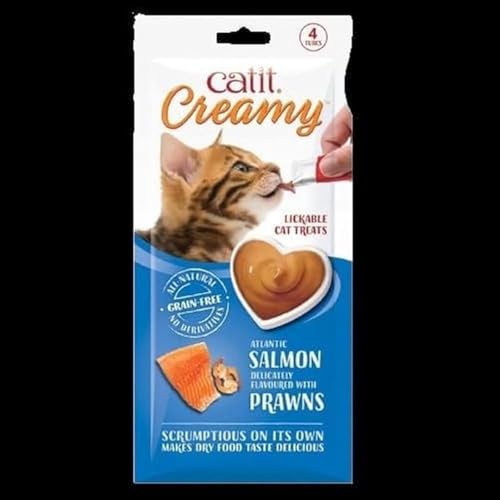 Catit Creamy Leckerei für Katzen 4 er- Pack Lachs/Garnele von Catit