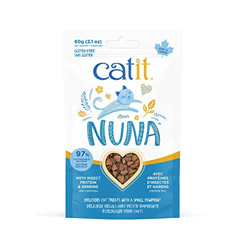 Nuna Treats, Leckereien für Katzen auf Insektenproteinbasis, Insektenproteinen und Hering, 60g von Catit