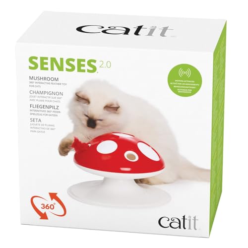 Senses 2.0 Fliegenpilz, Interaktives 360°-Federspielzeug für Katzen von Catit