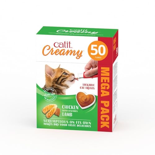 Catit Creamy flüssigkeitsspendende Leckpaste für Katzen mit Huhn und Lamm, 50 x 10g Catit Creamy flüssigkeitsspendende Leckpaste für Katzen mit Huhn und Lamm, 50 x 10g von Catit
