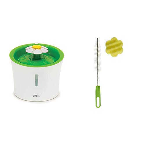 Catit Flower Fountain Blumentrinkbrunnen 3L - Immer frisches Wasser für Ihre Katze, durch ständige Filterung & 44020 Reinigungsset Für Trinkbrunnen Catit Flower Fountain Blumentrinkbrunnen 3L - Immer frisches Wasser für Ihre Katze, durch ständige Filterung & 44020 Reinigungsset Für Trinkbrunnen von Catit