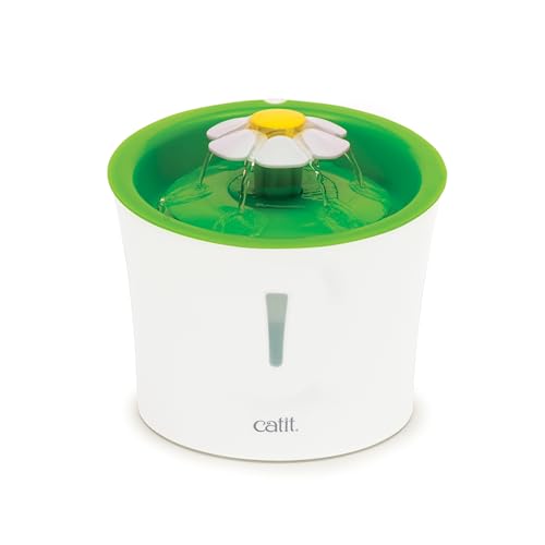 Catit Flower Fountain, Blumentrinkbrunnen für Katzen, 3L, weiß/grün, 1 Stück (1er Pack) von Catit