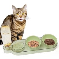 Catobel Futterbar mit 2 Näpfen und Wasserspender grün von Catobel