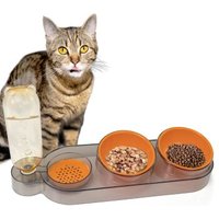 Catobel Futterbar mit 2 Näpfen und Wasserspender orange von Catobel