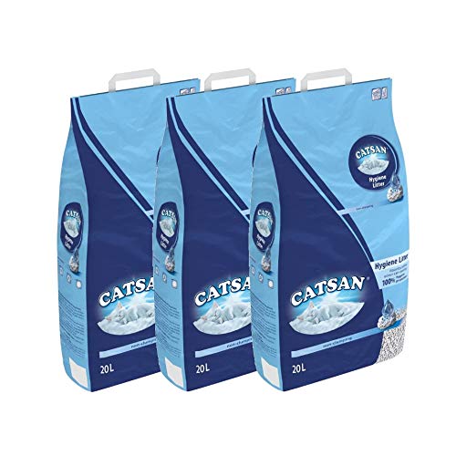 Catsan Hygiene-Katzenstreu, nicht klumpend, 3 x 20 l von Catsan