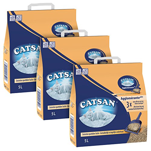 Catsan Klumpende mineralische Katzenstreu, 3 Beutel à 5 l von Catsan