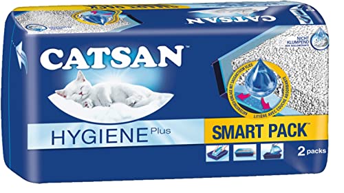 CATSAN Smart Pack – Nichtklumpende Katzenstreu auf saugfähigem Vlies – 1 Packung mit 2 Packs 8L (2x 4L) von Catsan