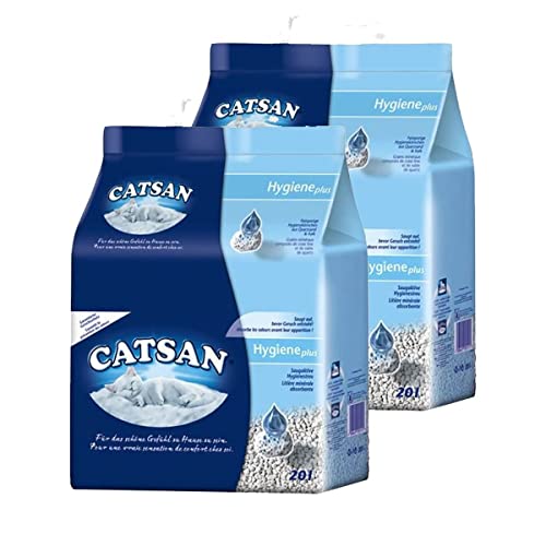 Catsan Hygiene nicht klumpendes Katzenstreu, 2 Packungen (2 x 20l) von Catsan