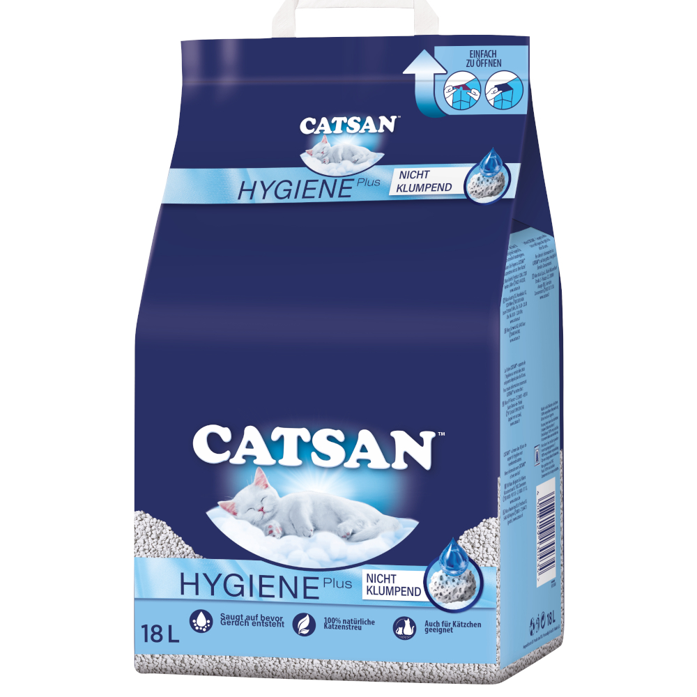 Catsan Hygiene plus Katzenstreu - Sparpaket 2 x 18 l von Catsan