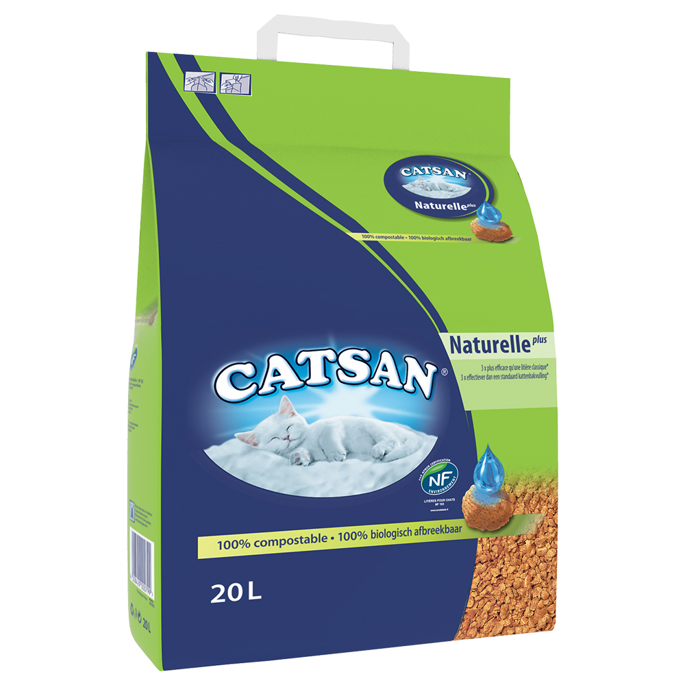 Catsan Naturelle Plus Katzenstreu -Sparpaket 2 x 20 l von Catsan