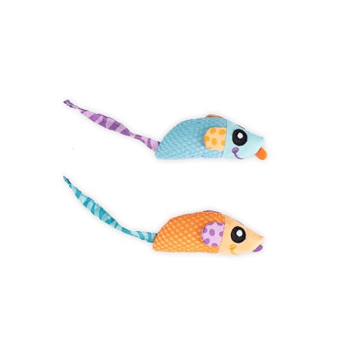 Petstages Catnip Chew Mice - Zahnpflege-Spielzeug für Katzen - mit Katzenminze - 2er-Pack Petstages Catnip Chew Mice - Zahnpflege-Spielzeug für Katzen - mit Katzenminze - 2er-Pack von Catstages
