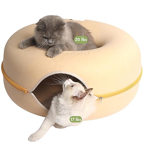 Cattasaurus Peekaboo Katzenhöhle für mehrere & große Katzen bis zu 13,6–20,4 kg, kratzbares abnehmbares und waschbares Tunnelbett, bequeme Donut-Katzenhöhle (Pastell-Macaron, groß) Cattasaurus Peekaboo Katzenhöhle für mehrere & große Katzen bis zu 13,6–20,4 kg, kratzbares abnehmbares und waschbares Tunnelbett, bequeme Donut-Katzenhöhle (Pastell-Macaron, groß) von Cattasaurus