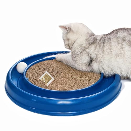 Cattio Cat Scratcher Toy,Cat Scratching Pad with Ball,Cat Toys,Scratch pad,Cat Scratch Toy,Post Pad Interactive Training Exercise Play Toy with Ball von Cattio