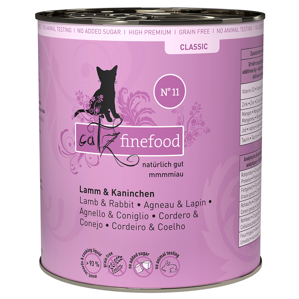 Sparpaket catz finefood 12 x 800 g - Lamm & Kaninchen Sparpaket catz finefood 12 x 800 g - Lamm & Kaninchen von Catz Finefood