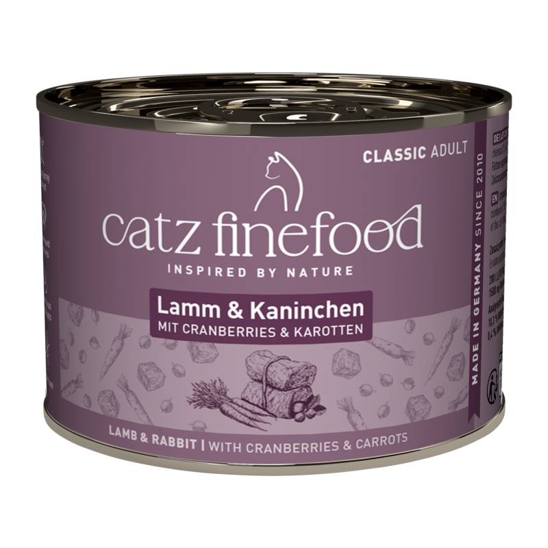 Sparpaket catz finefood 24 x 200 g - Lamm & Kaninchen Sparpaket catz finefood 24 x 200 g - Lamm & Kaninchen von Catz Finefood