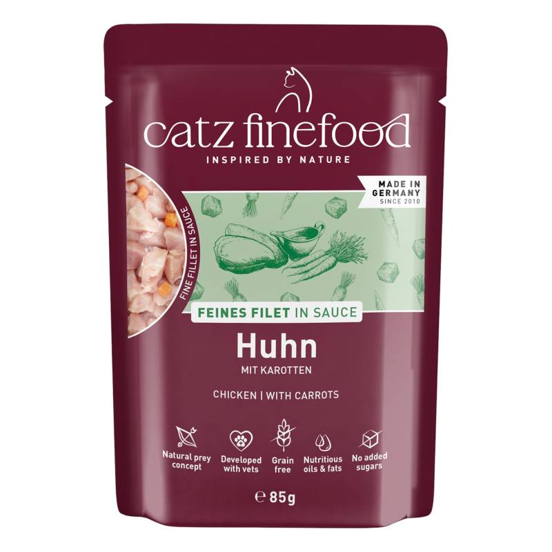Sparpaket catz finefood Feines Filet 32 x 85 g - Huhn mit Karotte von Catz Finefood