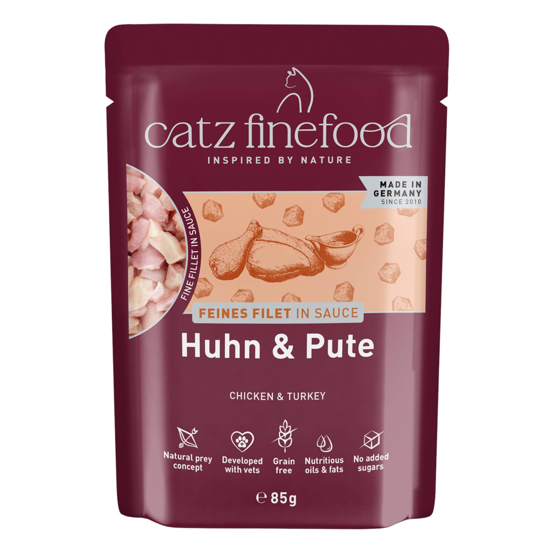 Sparpaket catz finefood Feines Filet 32 x 85 g - Huhn & Pute Sparpaket catz finefood Feines Filet 32 x 85 g - Huhn & Pute von Catz Finefood