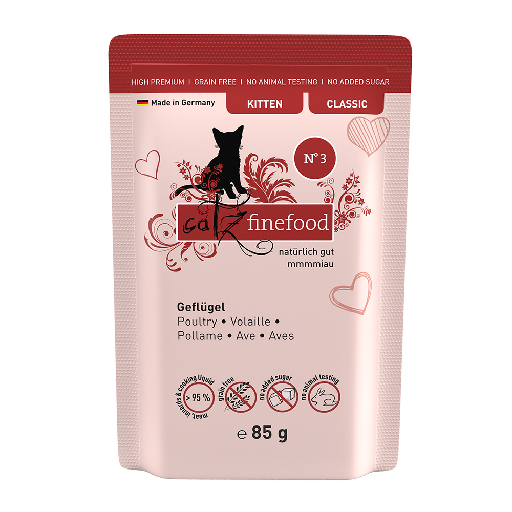 Sparpaket catz finefood Kitten 24 x 85 g - No. 03 Geflügel Sparpaket catz finefood Kitten 24 x 85 g - No. 03 Geflügel von Catz Finefood