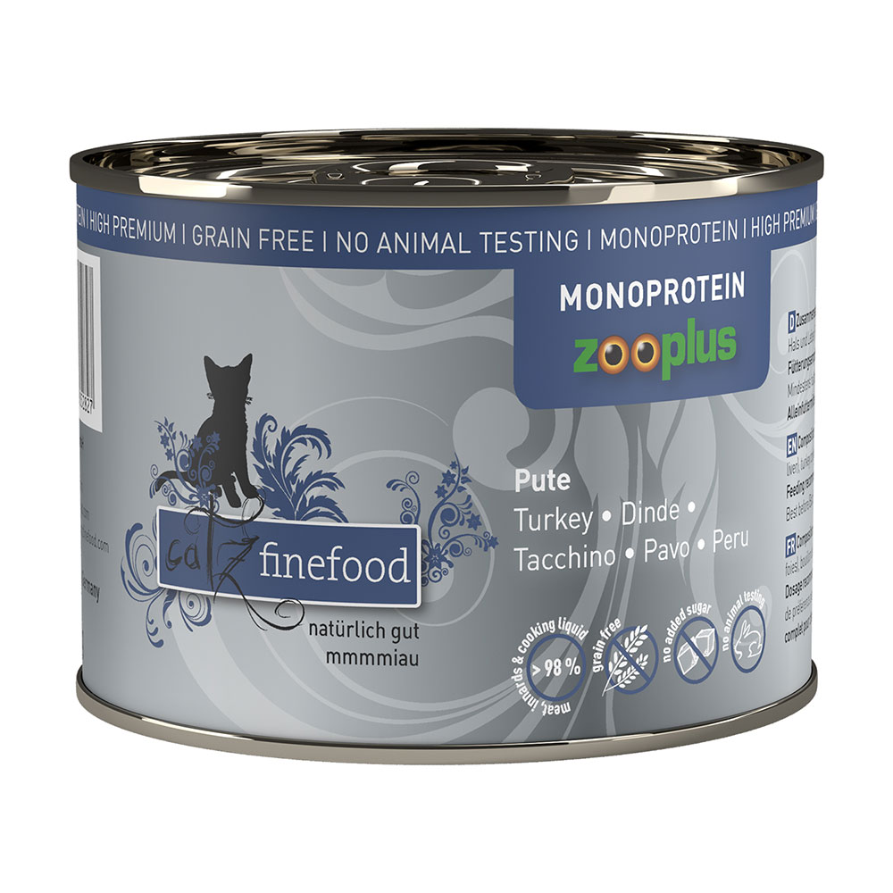 Sparpaket catz finefood Monoprotein zooplus 24 x 200 g - Pute von Catz Finefood