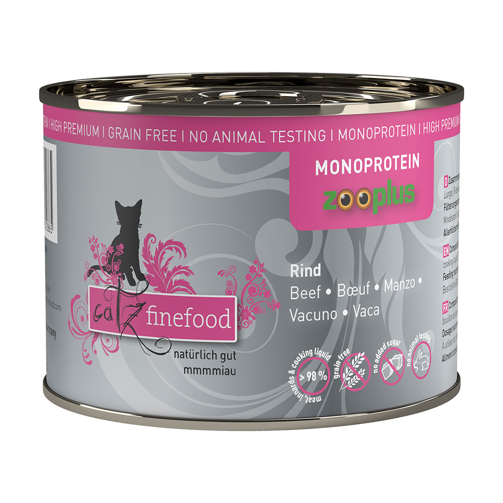 Sparpaket catz finefood Monoprotein zooplus 24 x 200 g - Rind von Catz Finefood