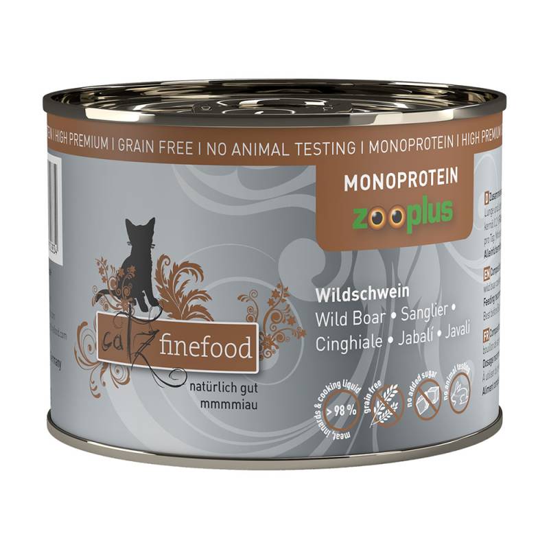 Sparpaket catz finefood Monoprotein zooplus 24 x 200 g - Wildschwein von Catz Finefood